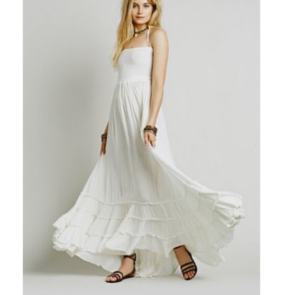 Free People White Strappy Back Maxi Dress - Picture 2 of 15